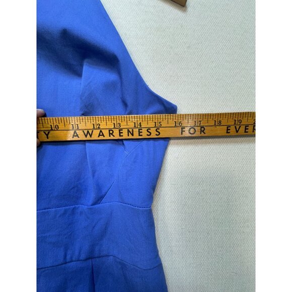 Banana Republic Womens Halter Sheath Dress Size 6 Blue Keyhole Formal Business - Picture 8 of 11